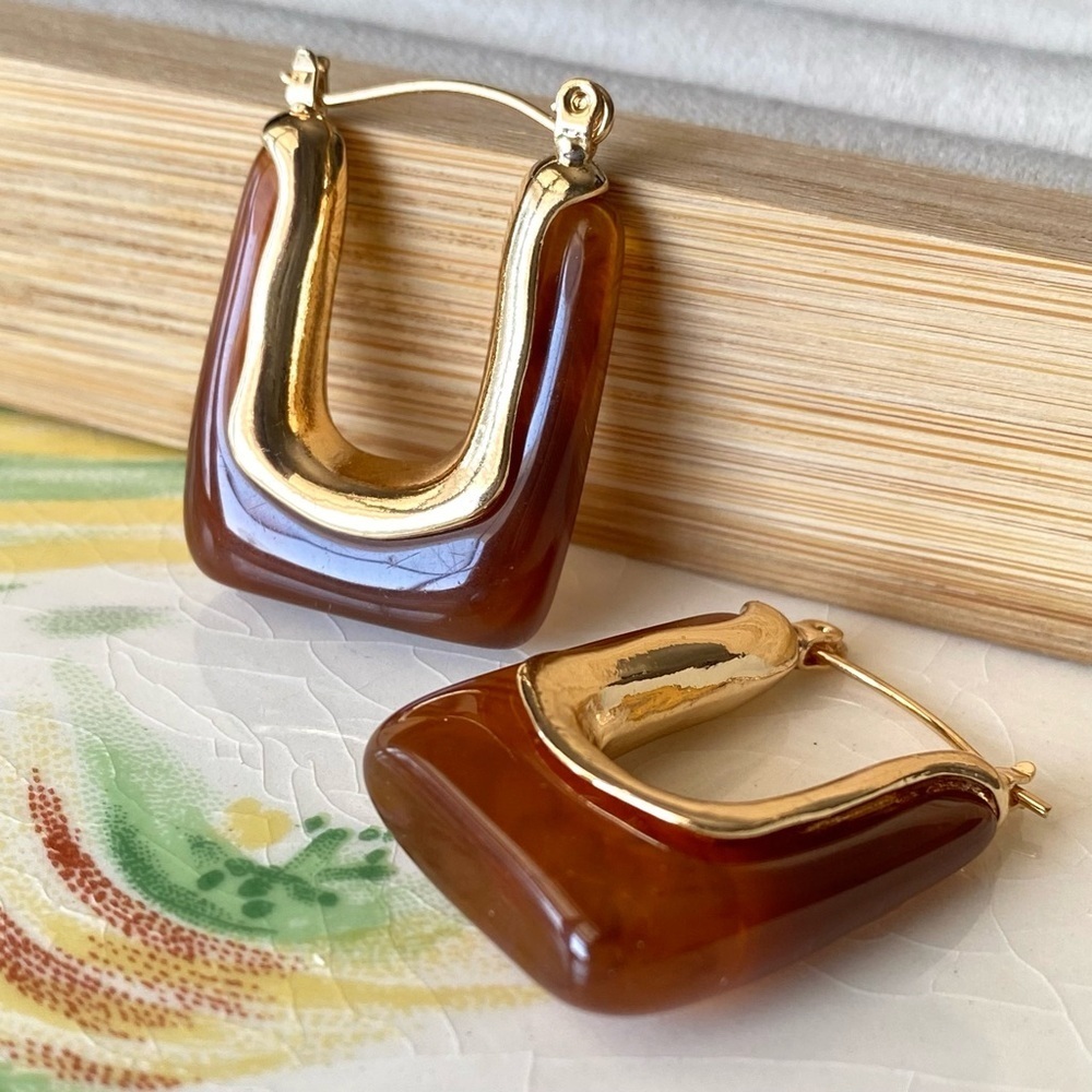 โจ Zara Elise Cubic Earrings in Coffee